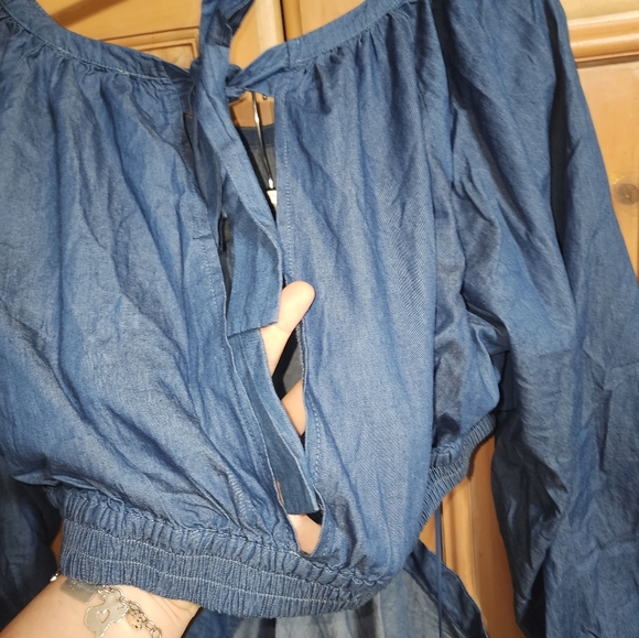 Denim dress with open back size XL - Picture 3 of 5